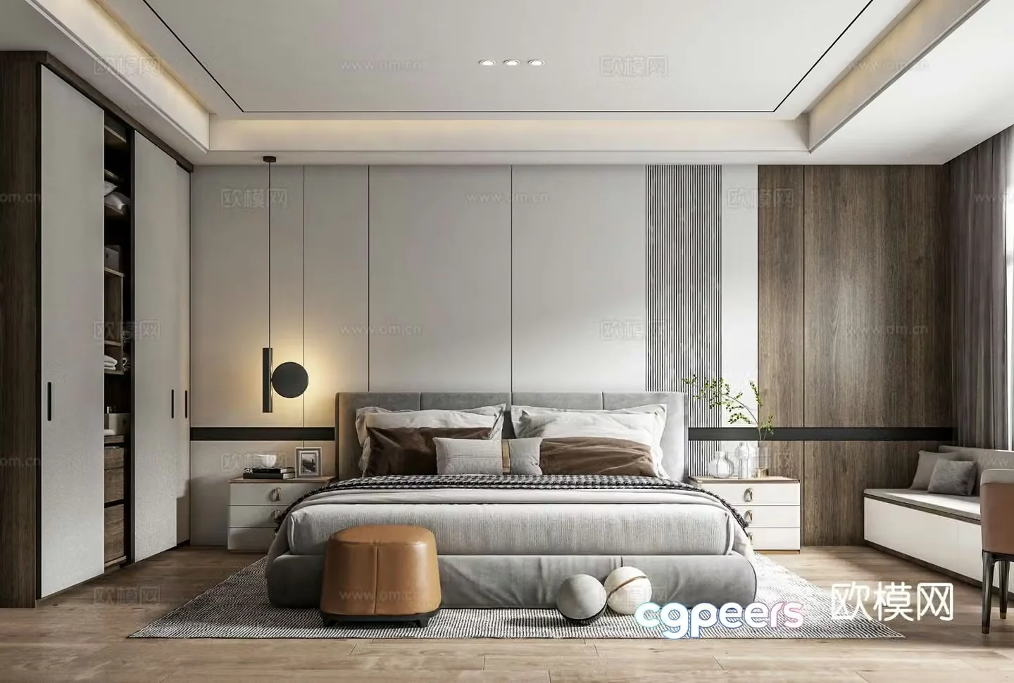 Modern bedroom master bedroom 3d model
