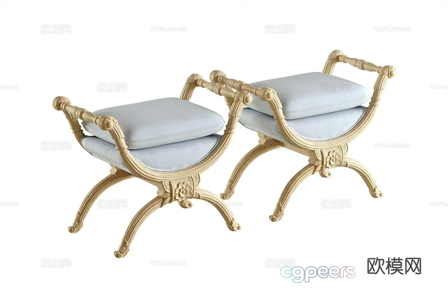 French stool stool stool 3d model
