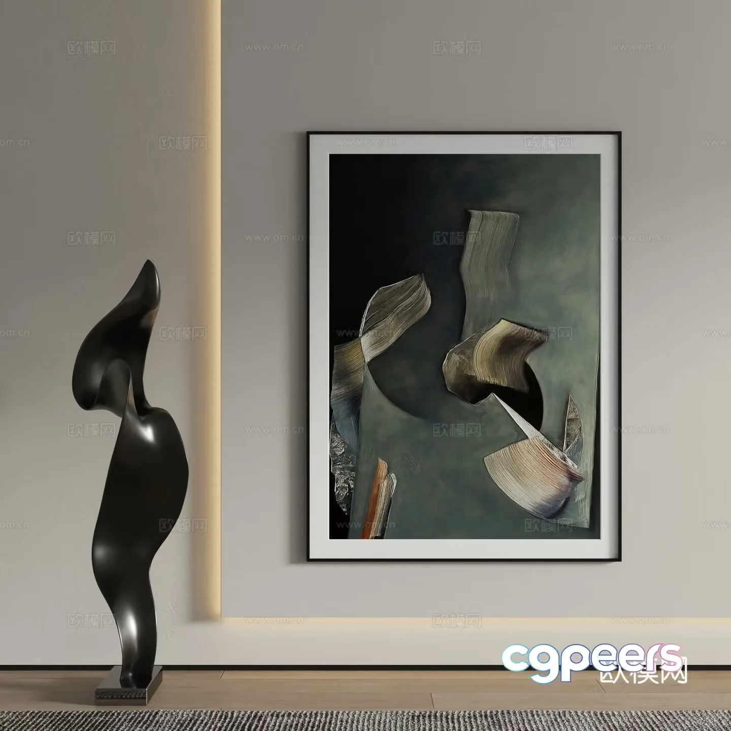 Decorative painting abstract painting hanging painting 3d model
