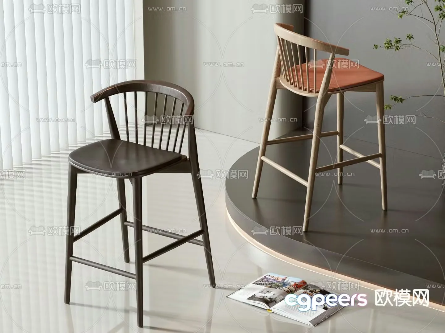 Wabi Sabi bar stool bar stool high stool 3d model