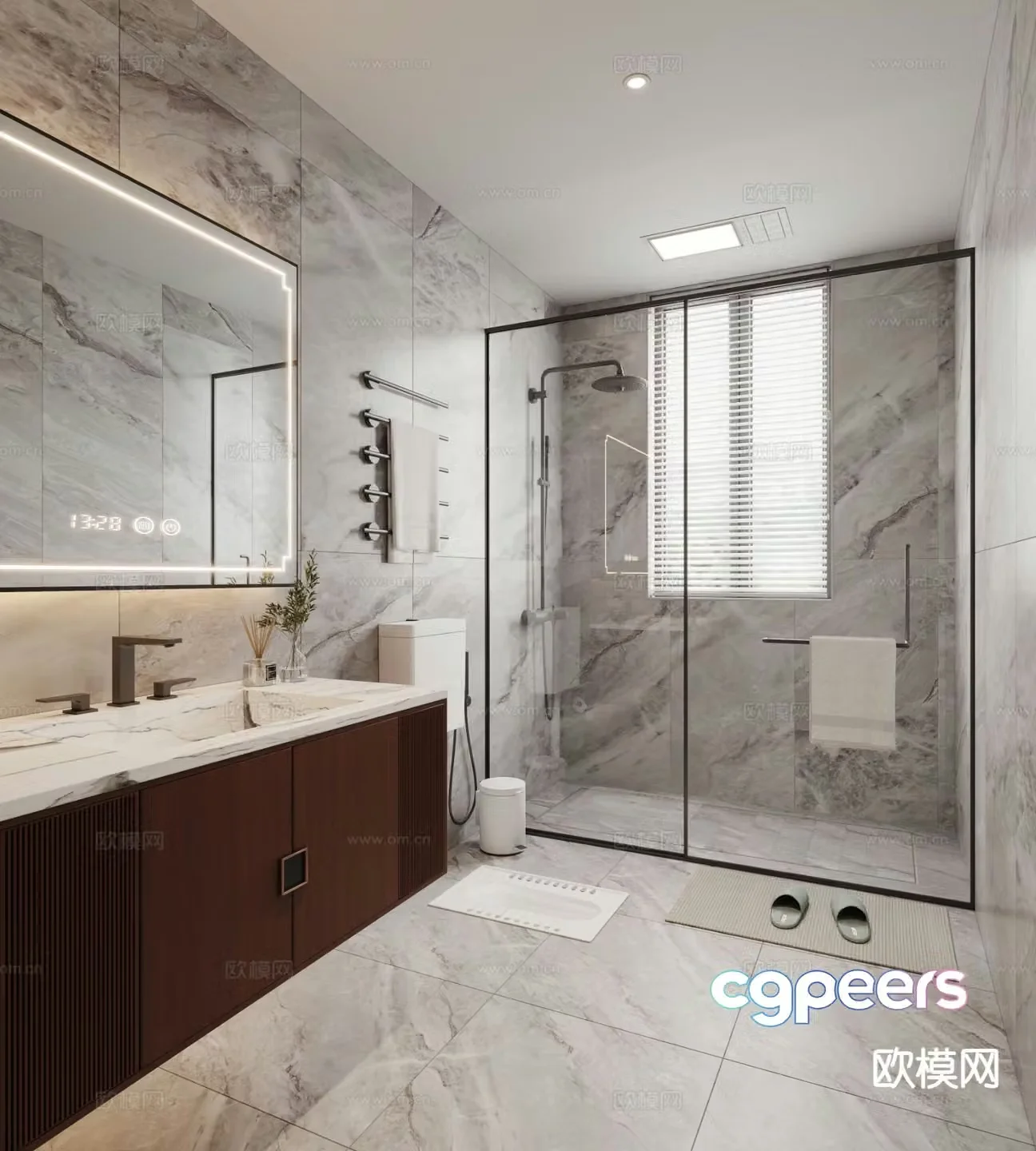 New Chinese style bathroom bathroom 3d model
