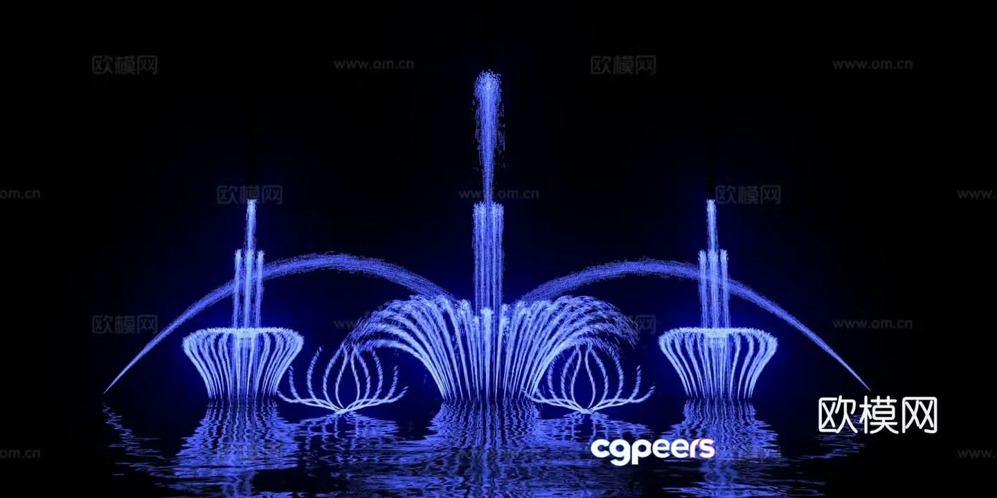 fountain night scene fountain fountain animation 3d model