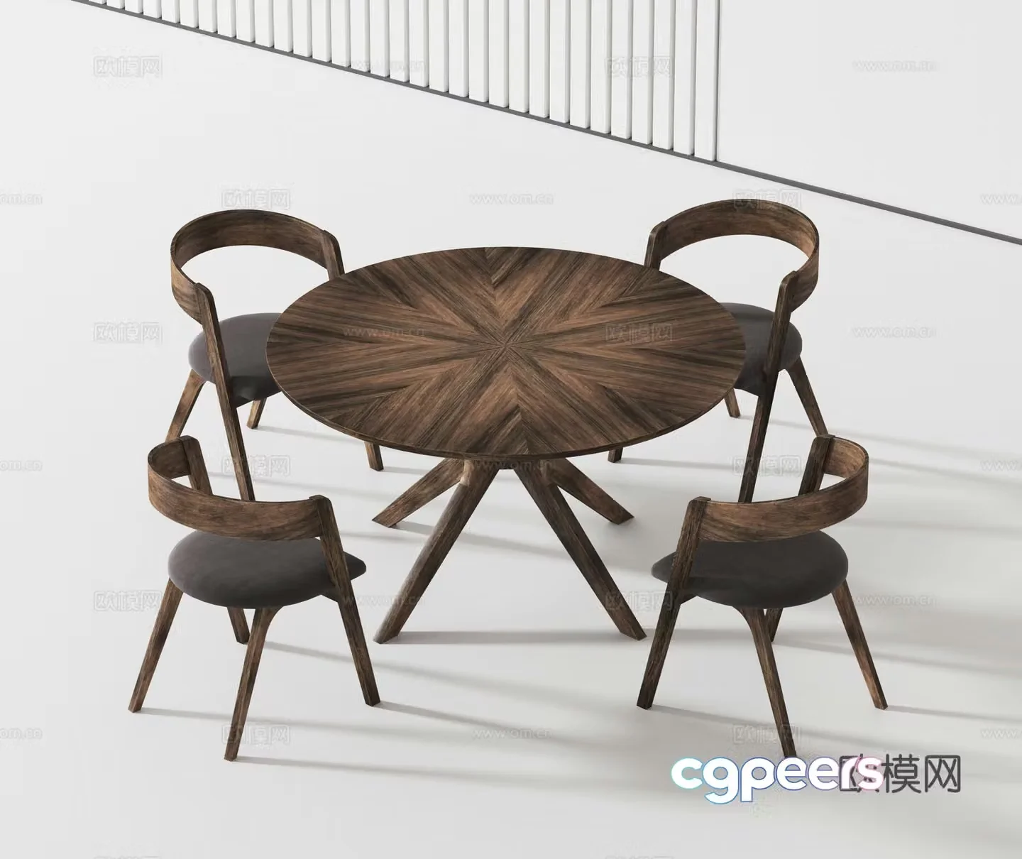 Modern casual table and chair 3d model