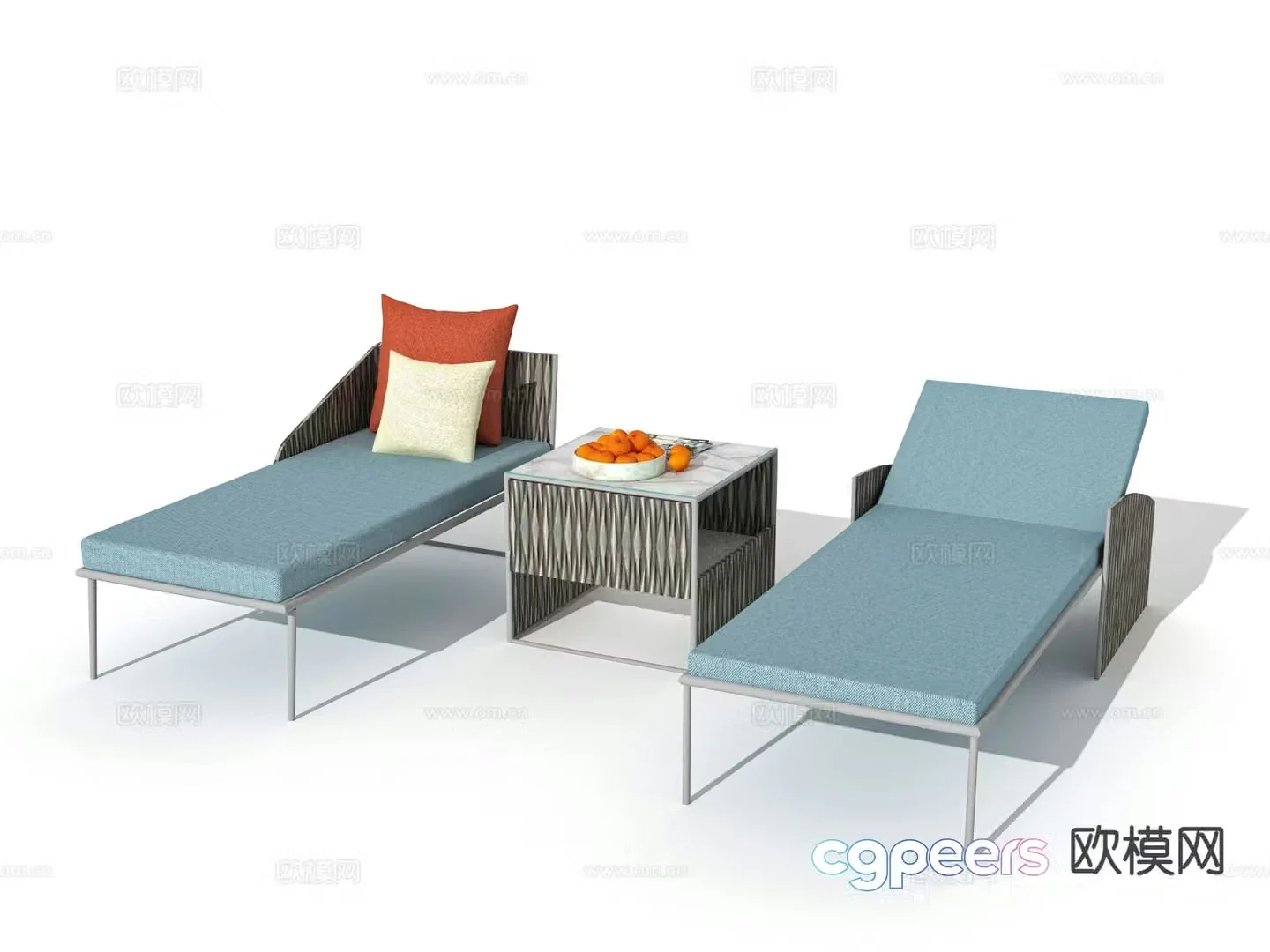 Modern outdoor lounge chair 3d model