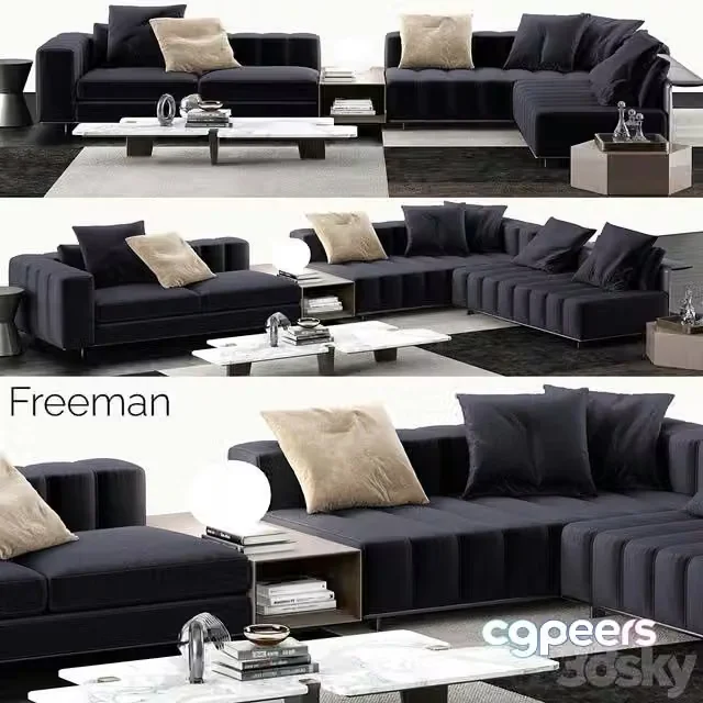 3ds Max Free – Minotti Freeman Sofa 2