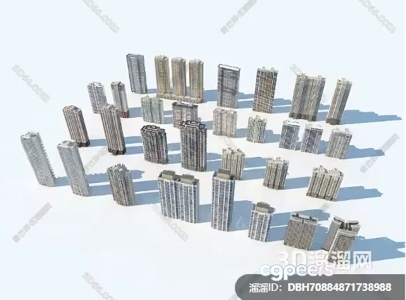 3D Cityscape Models 3D Model – 9637 – VRAY Render