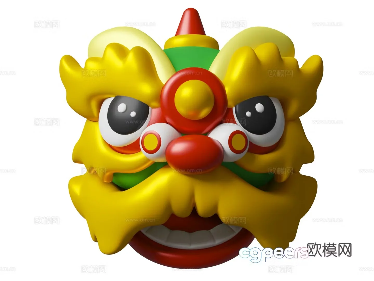 Awakening lion mask lion head mask 3d model