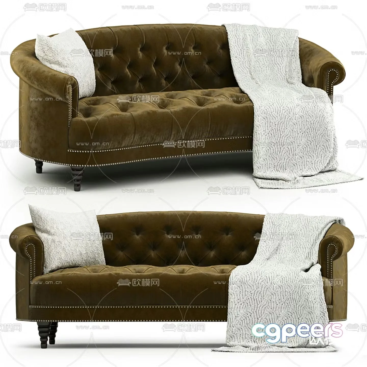 American sofa multi-person sofa 3d model