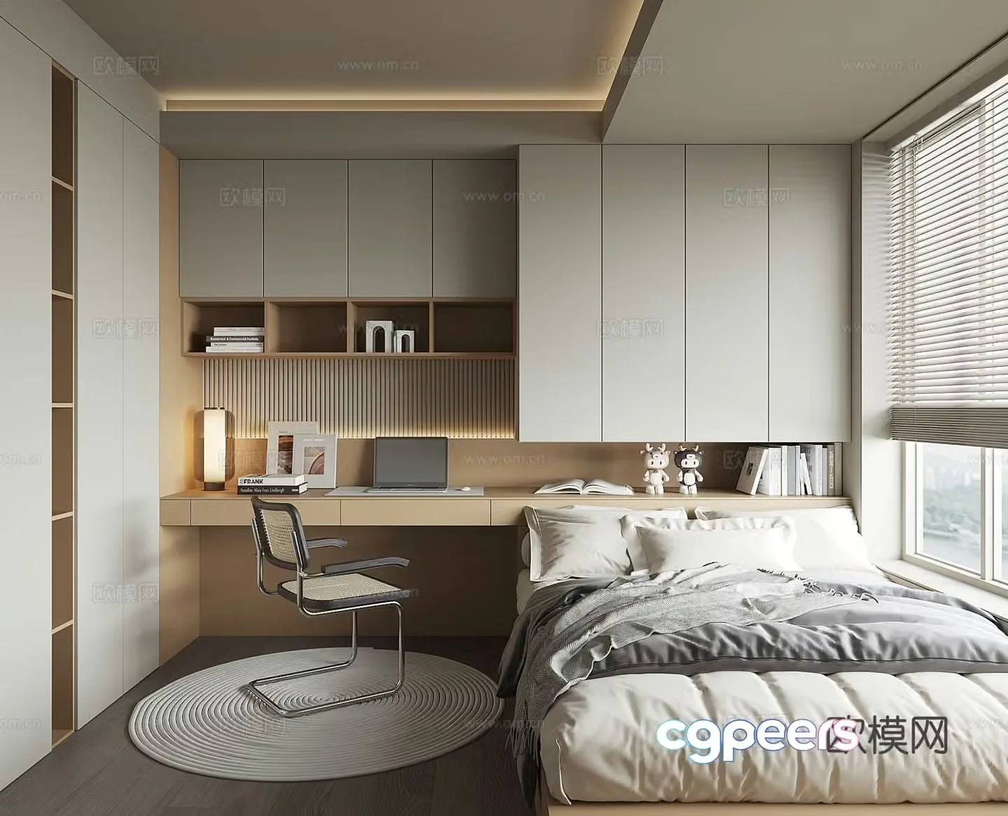 Modern tatami bedroom 3d model