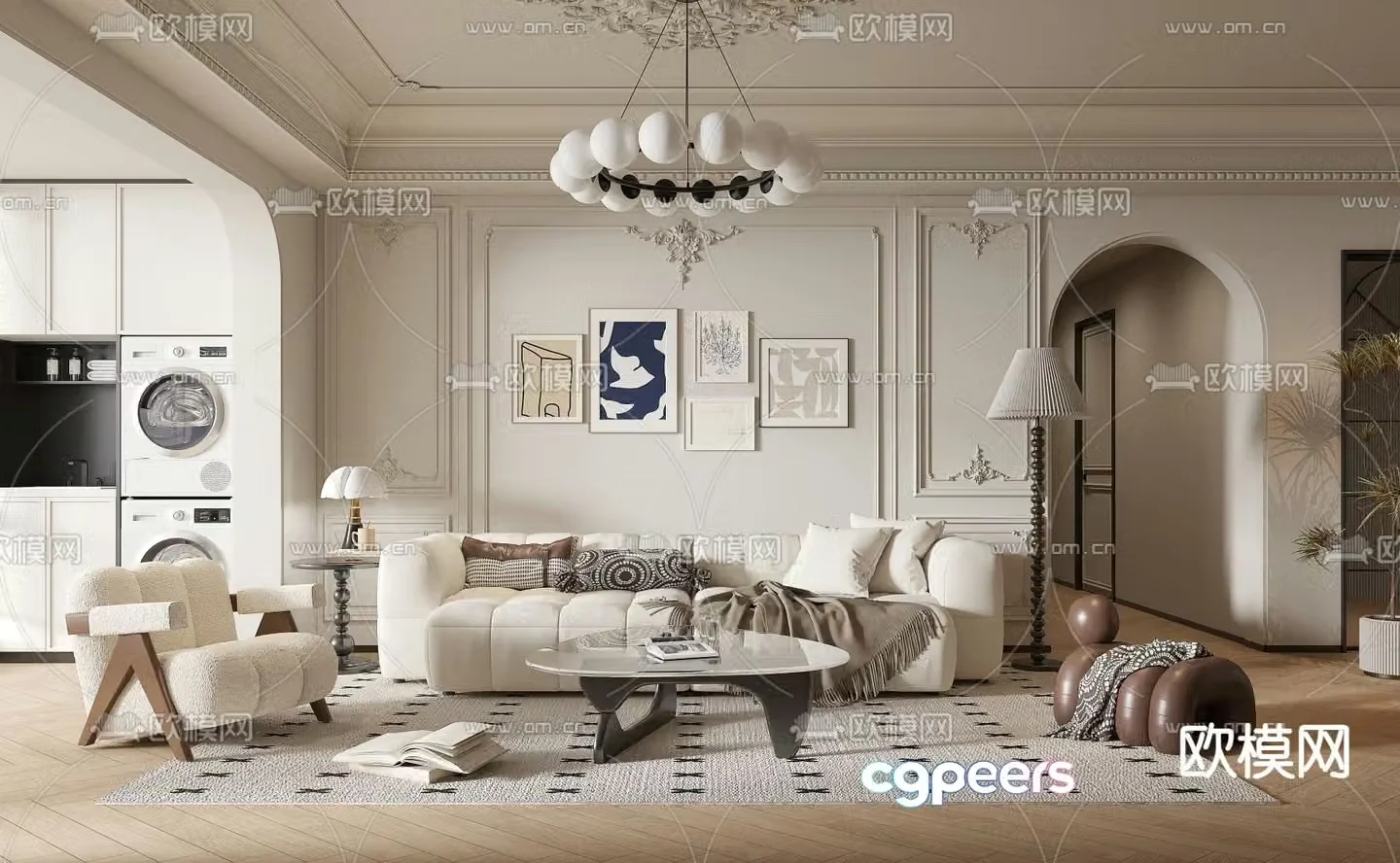 French living room 3d model