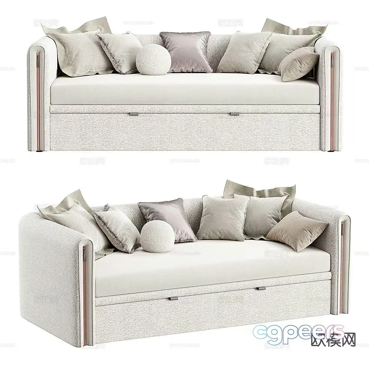 Modern sofa bed double sofa 3d model