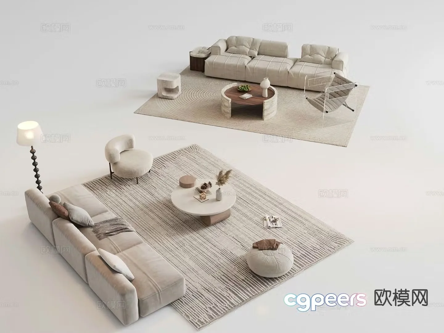 Wabi Sabi modular sofa 3d model