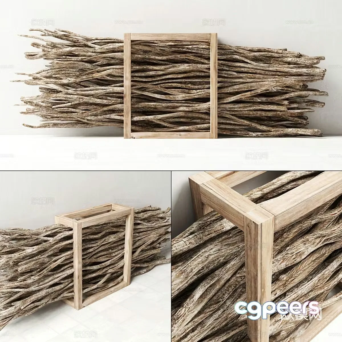 Dry firewood 3D model