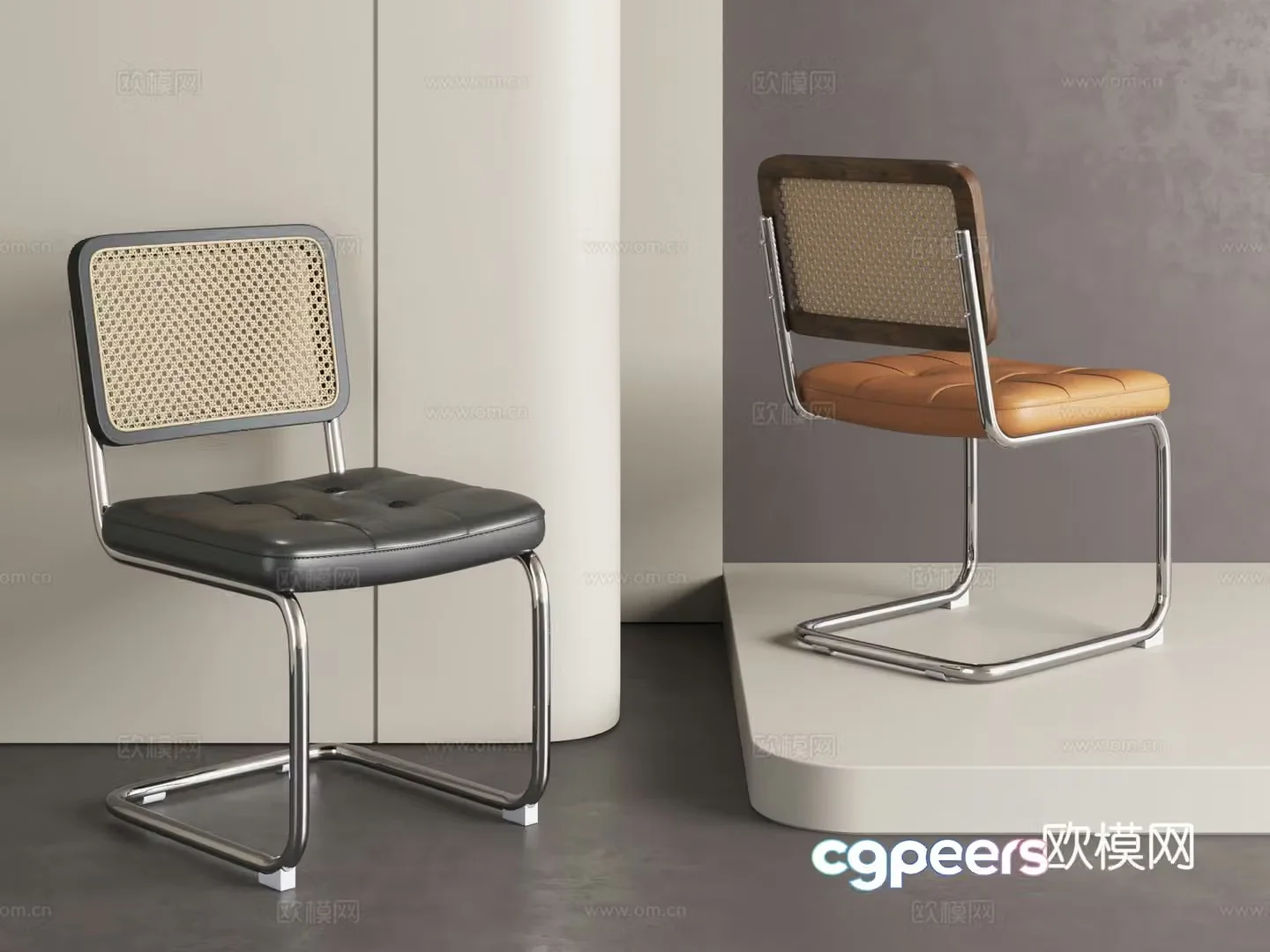 Middle style dining chair retro style chair Wasabi style single chair Office chair Desk chair 3d model