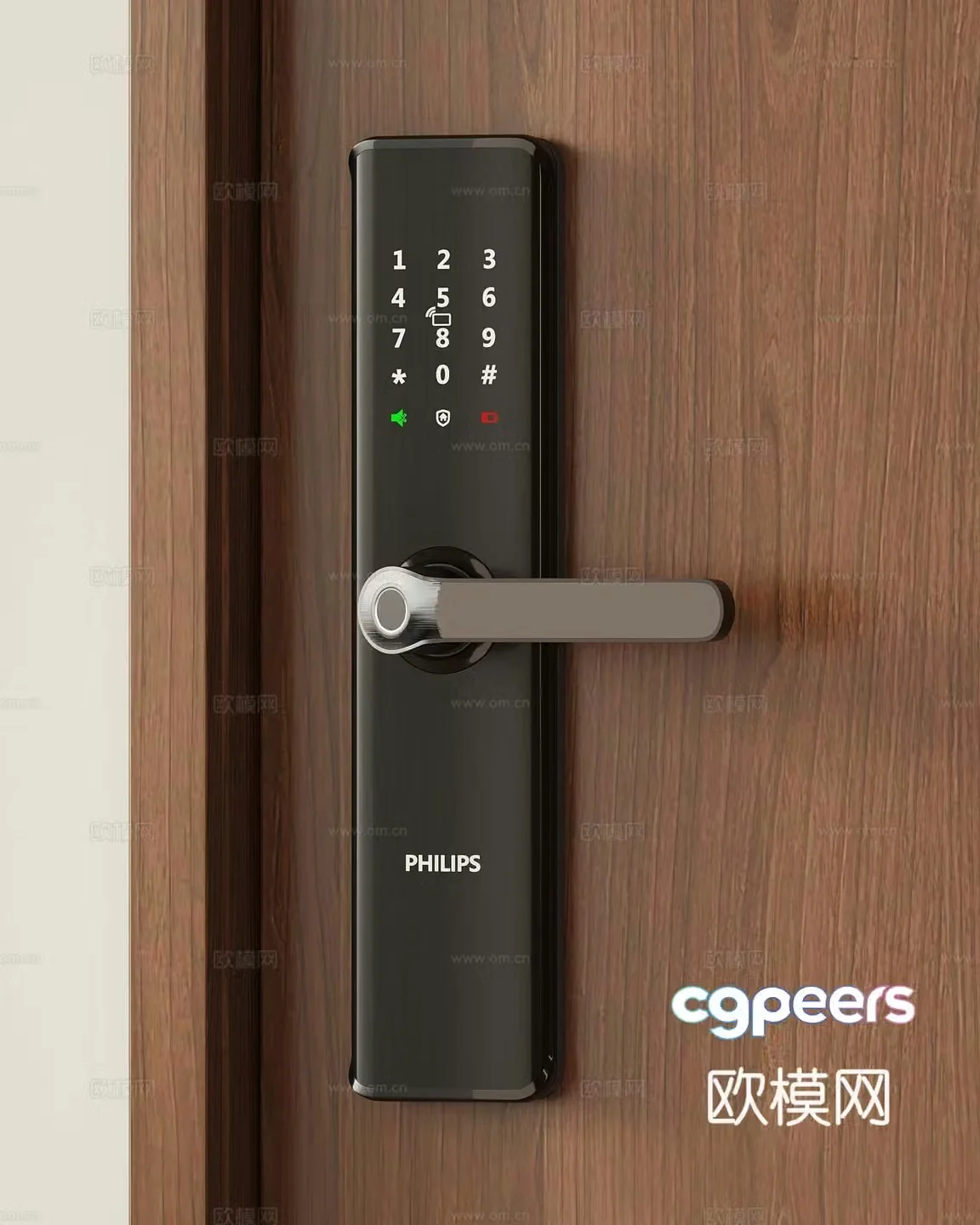 13 modern smart lock fingerprint lock password lock door lock door handle 3d model