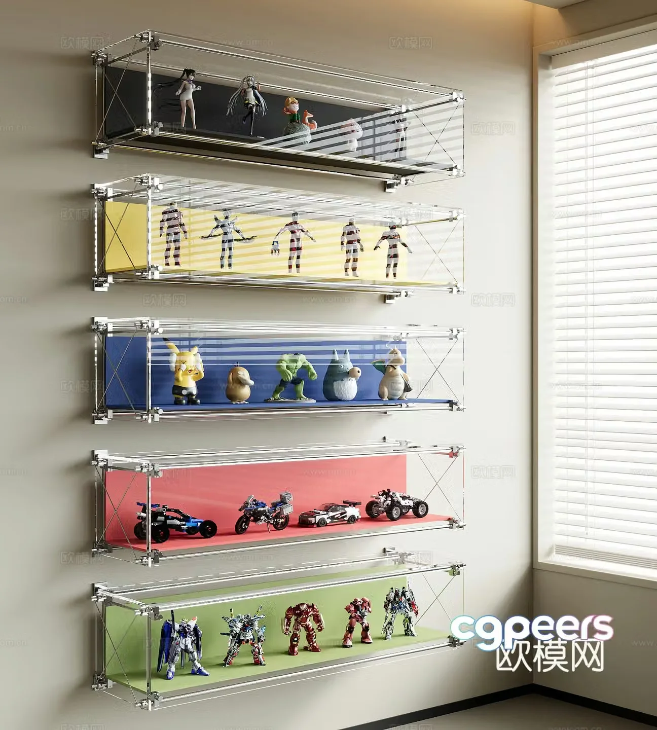 Modern figure showcase 3d model
