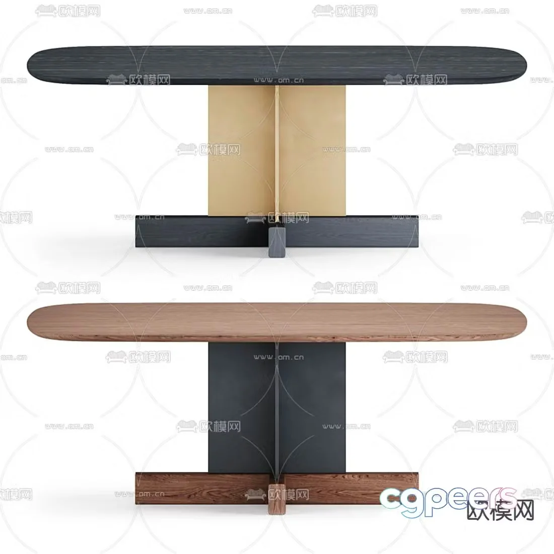 Bonaldo modern oval dining table 3d model