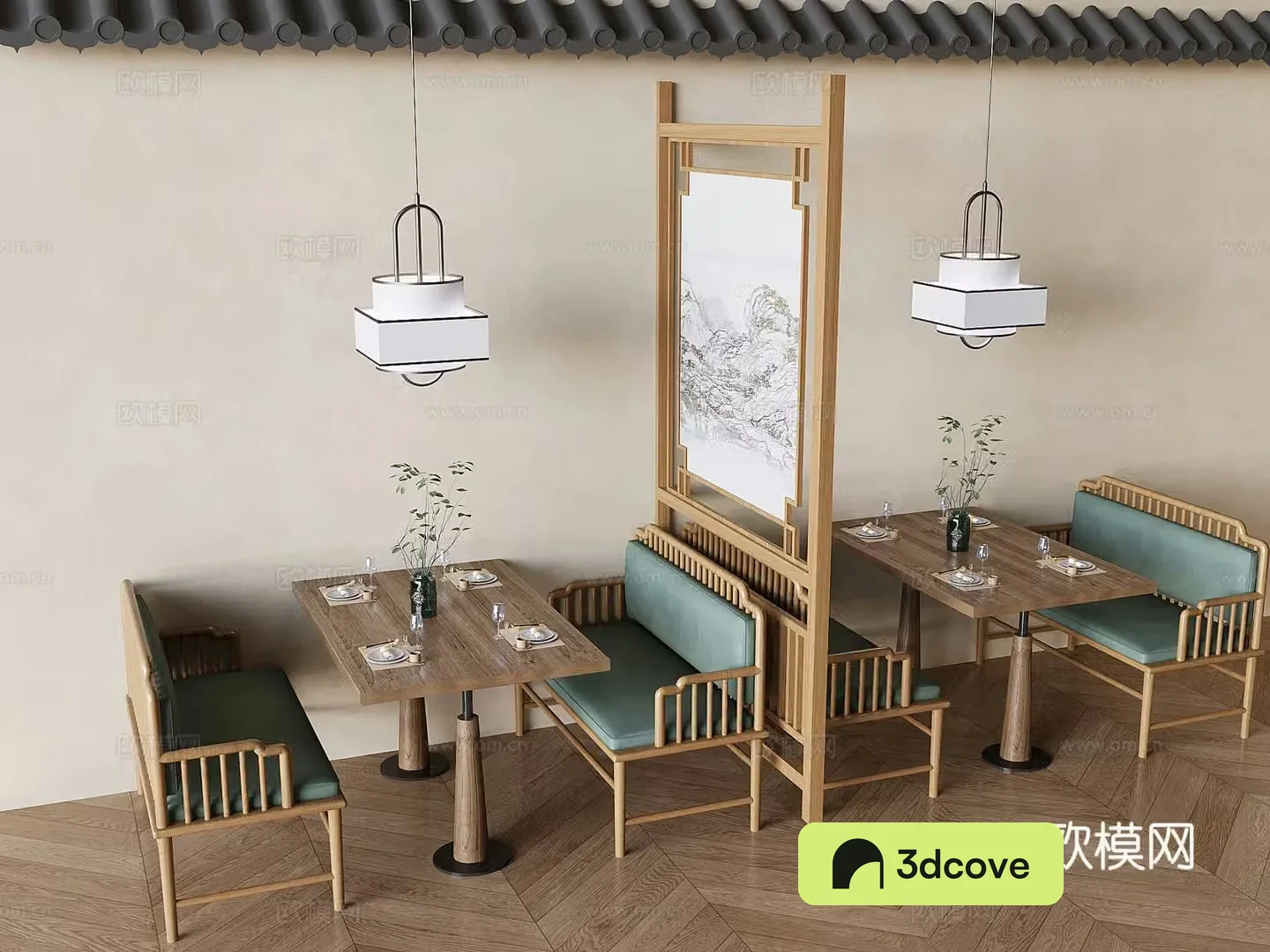 Wabi-sabi card seat dining table and chairs