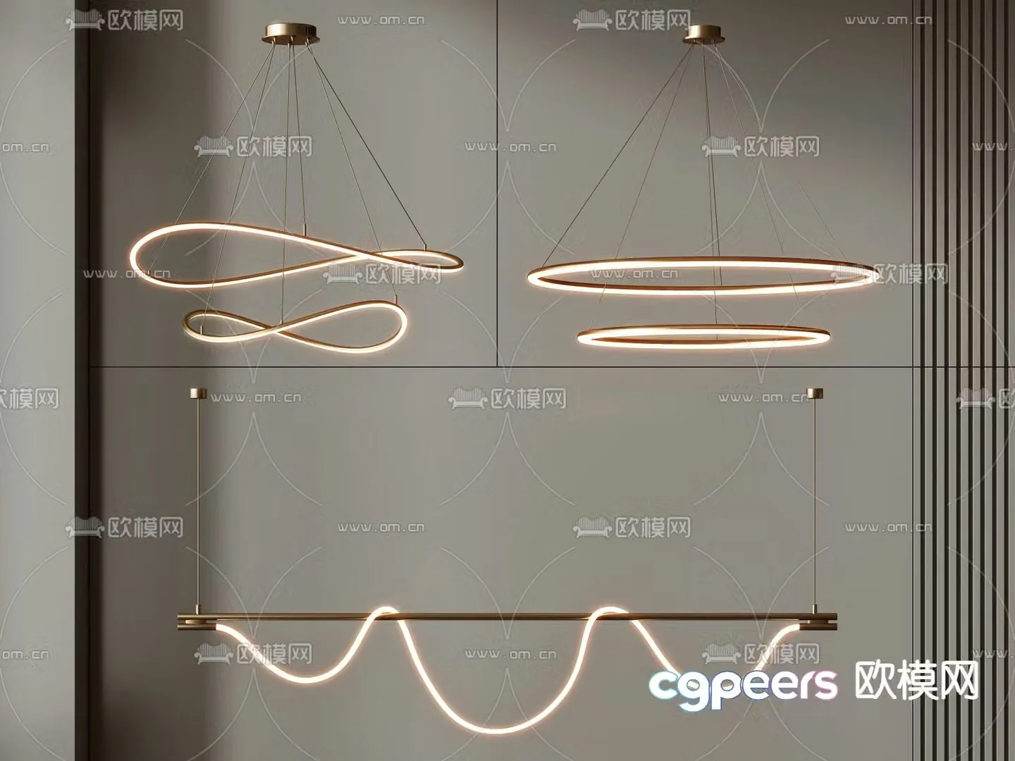Light luxury chandeliers hall chandeliers 3D model