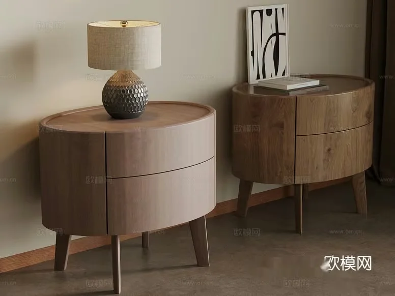 Mid-Century Modern Nightstands 3D Model – 17932 – VRAY Render