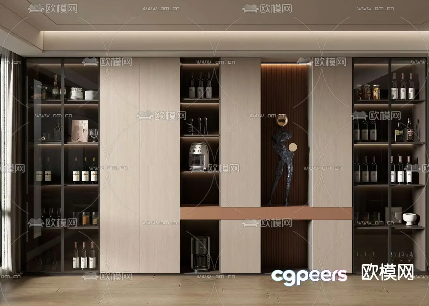 Modern wine cabinet 3d model