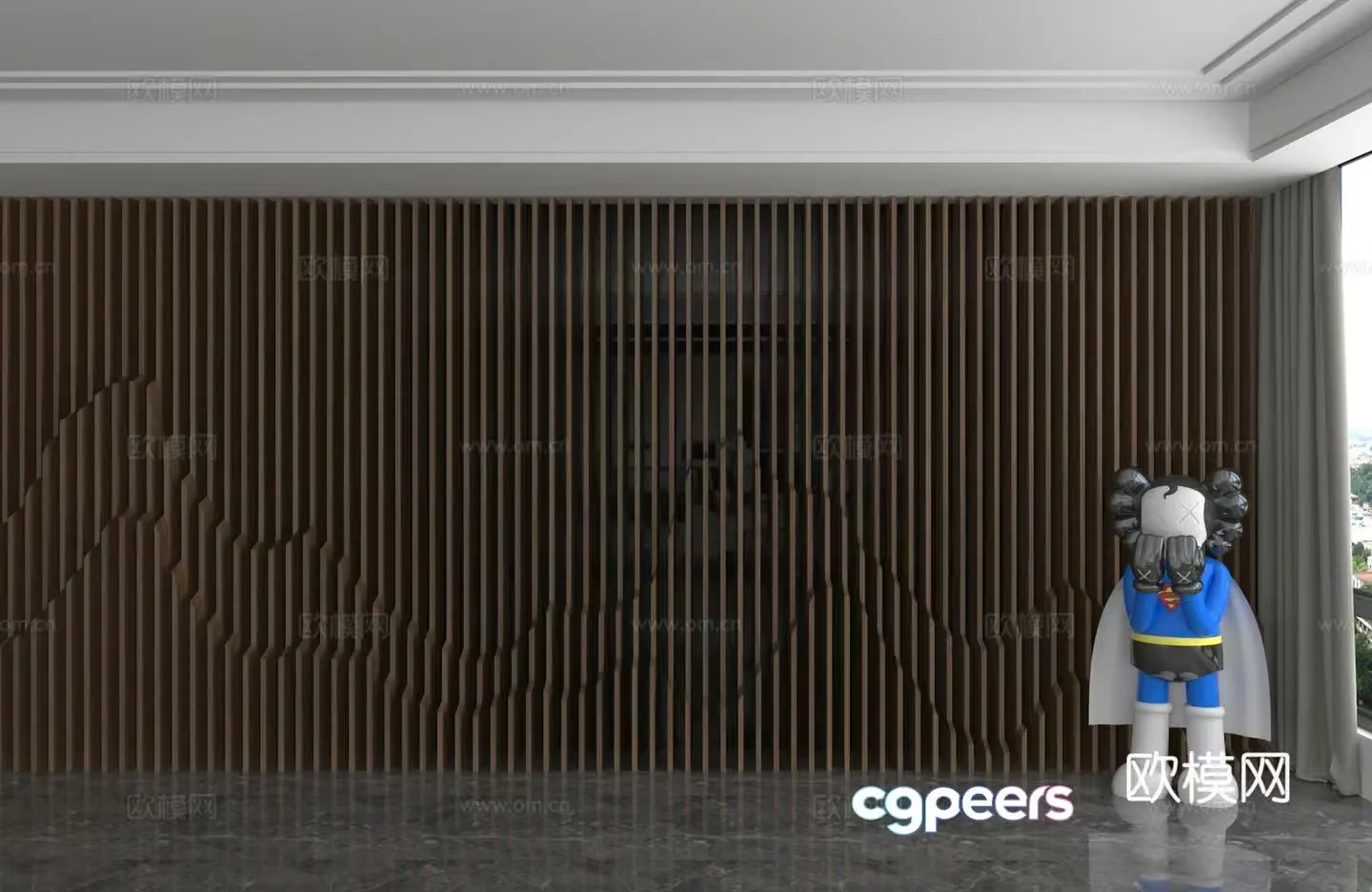 Modern background wall 3d model