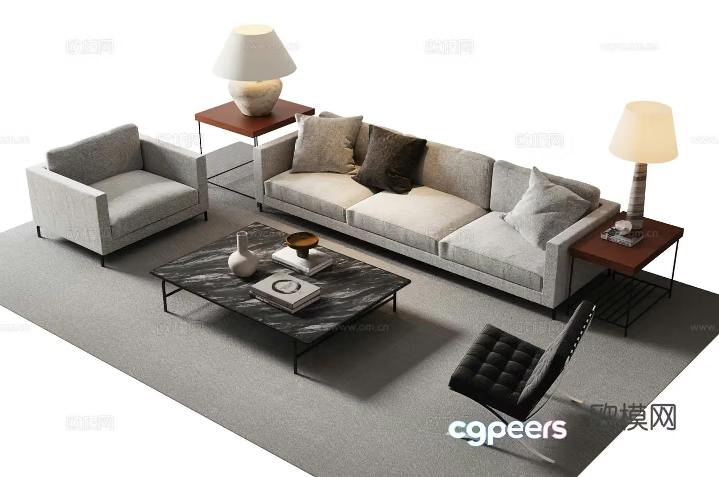 Modern sectional sofa 3d model