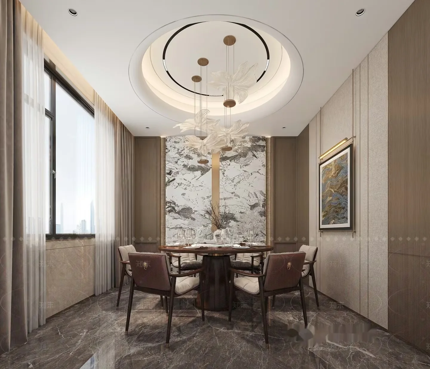 A Modern Dining Room 3D Model – 15230 – VRAY Render