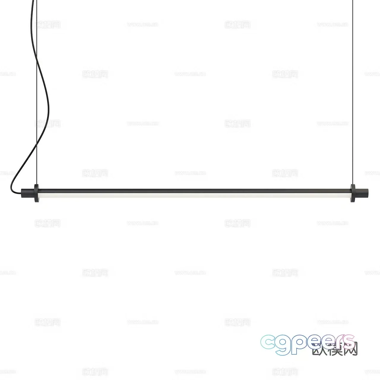 Inter Lighting Minimalist Chandelier Glass Chandelier Long Banner 3D Model