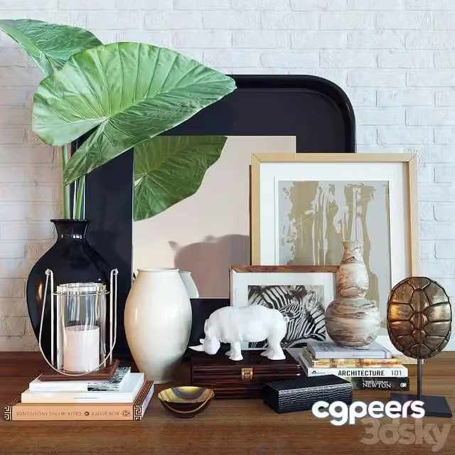 3ds Max Free – Decoration set Alocasia calidora