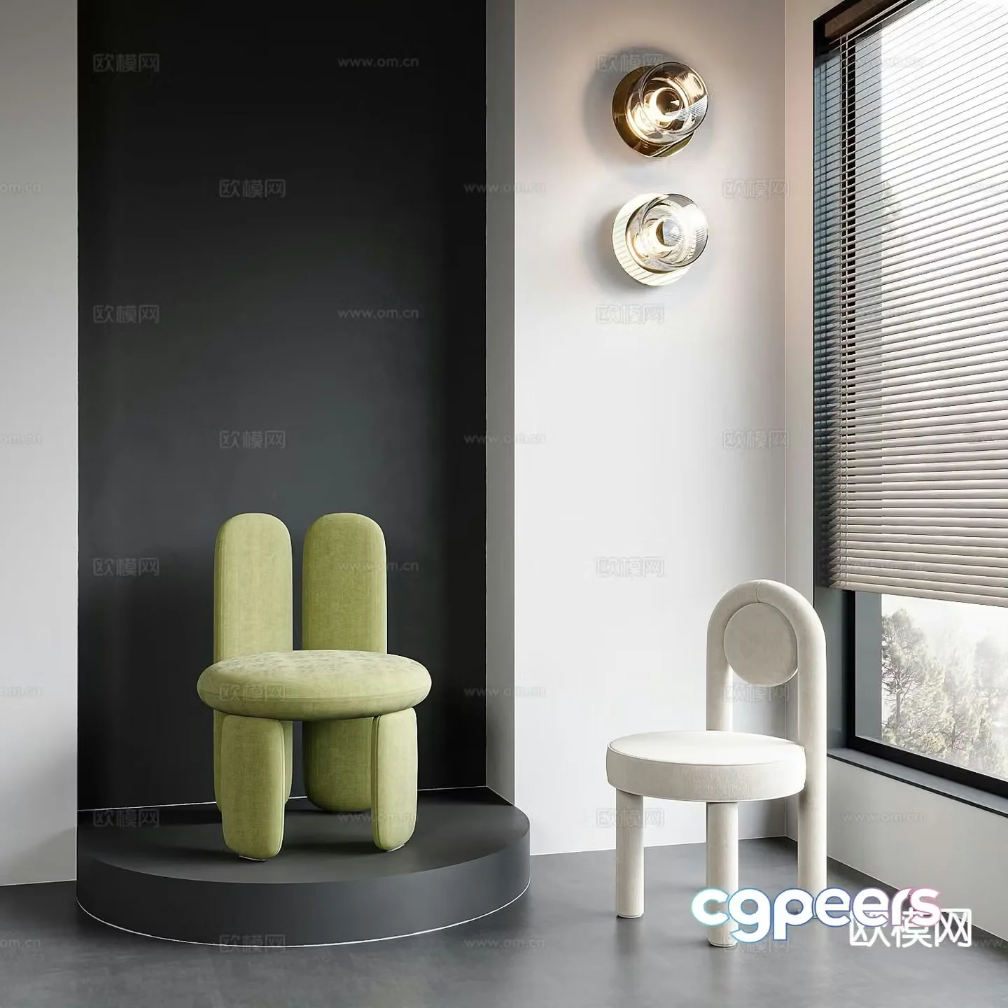 Modern chair leisure chair 3d model
