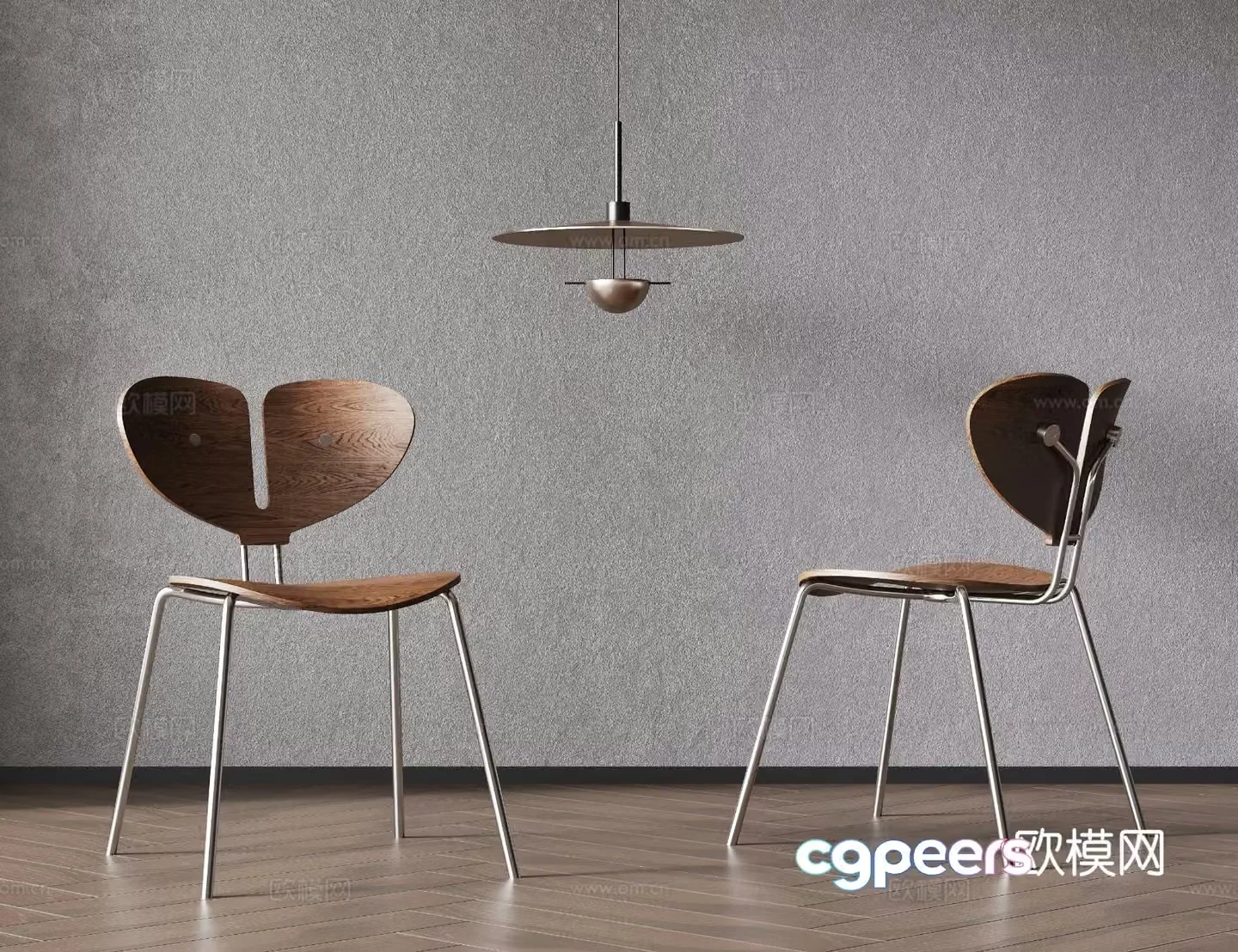 Modern single chair book chair dining chair dressing chair metal chair 3D model