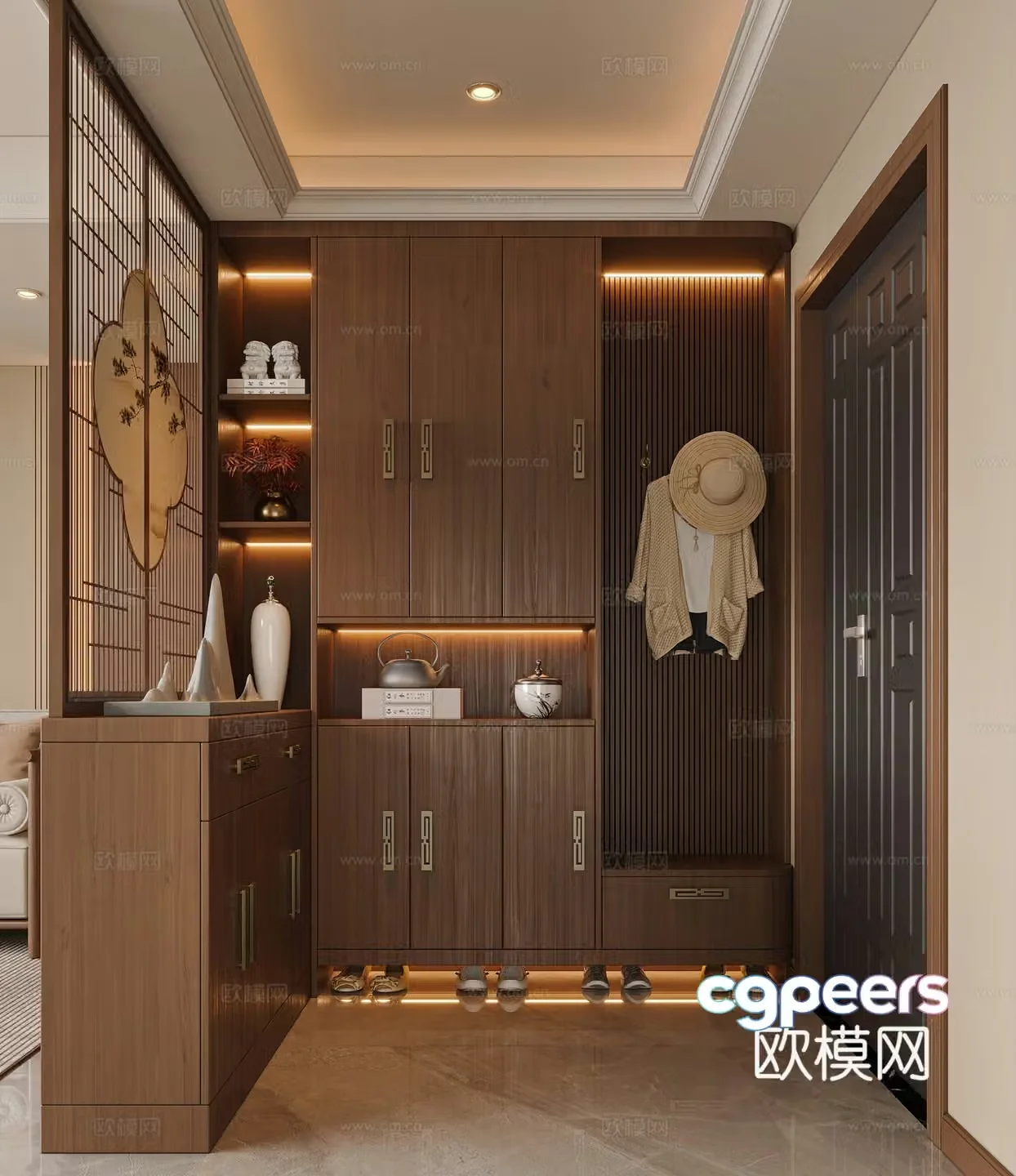 New Chinese shoe cabinet 3D model