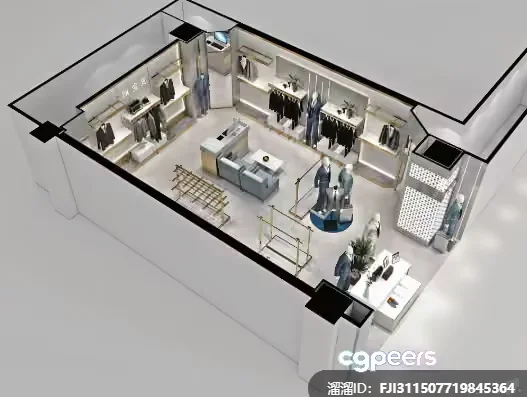 Modern Retail Store 3D Model – 22133 – VRAY Render
