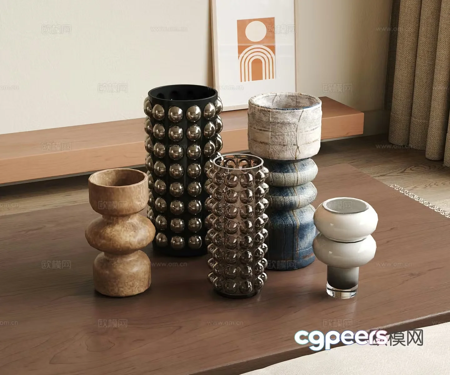 Modern medieval ornament combination 3D model