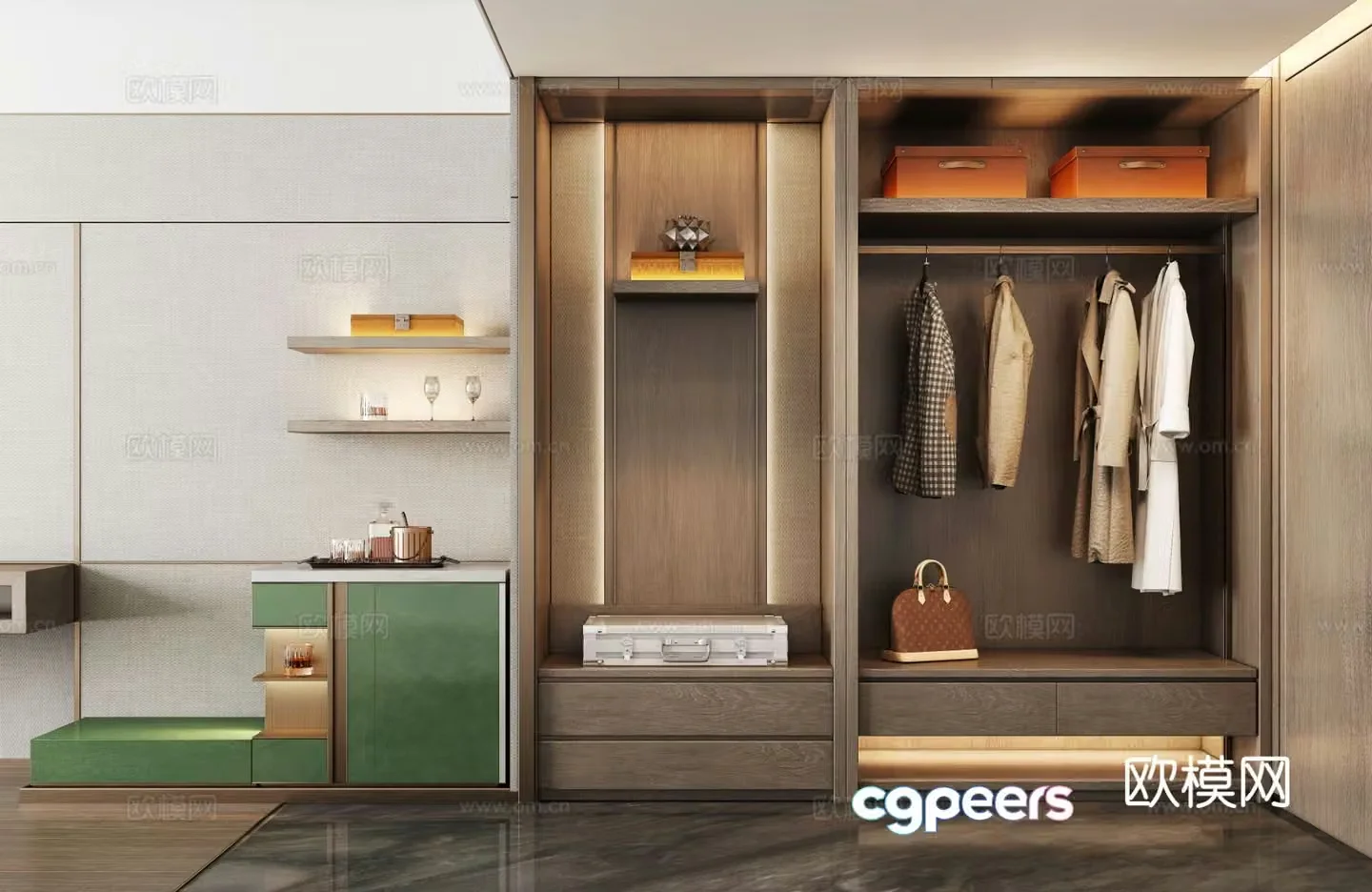 Hotel shoe cabinet partition shoe cabinet hanger 3d model