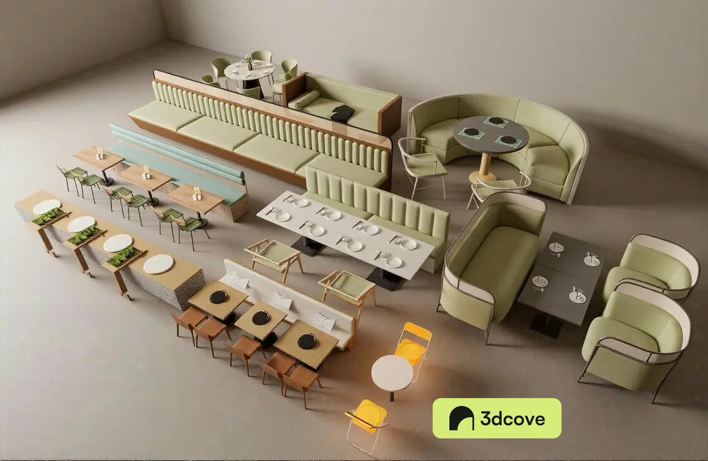 A Dining Room With Various Furniture Pieces
