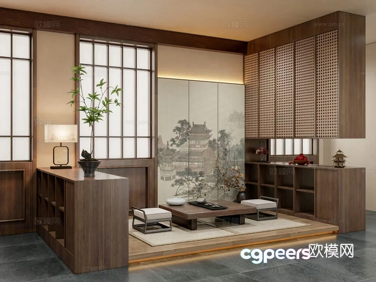 New Chinese tea room 3D model