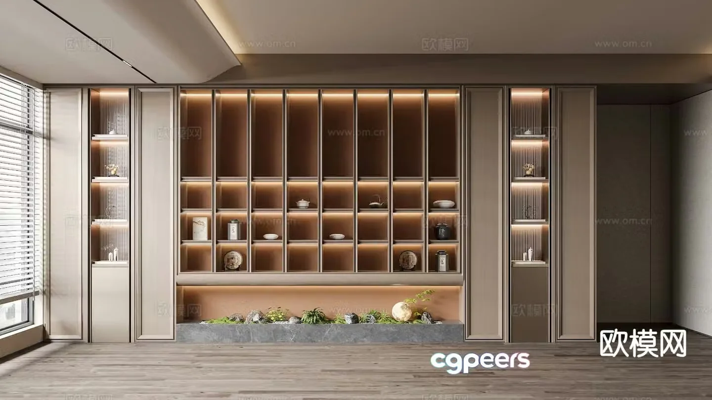 New Chinese style tea cabinet 3d model