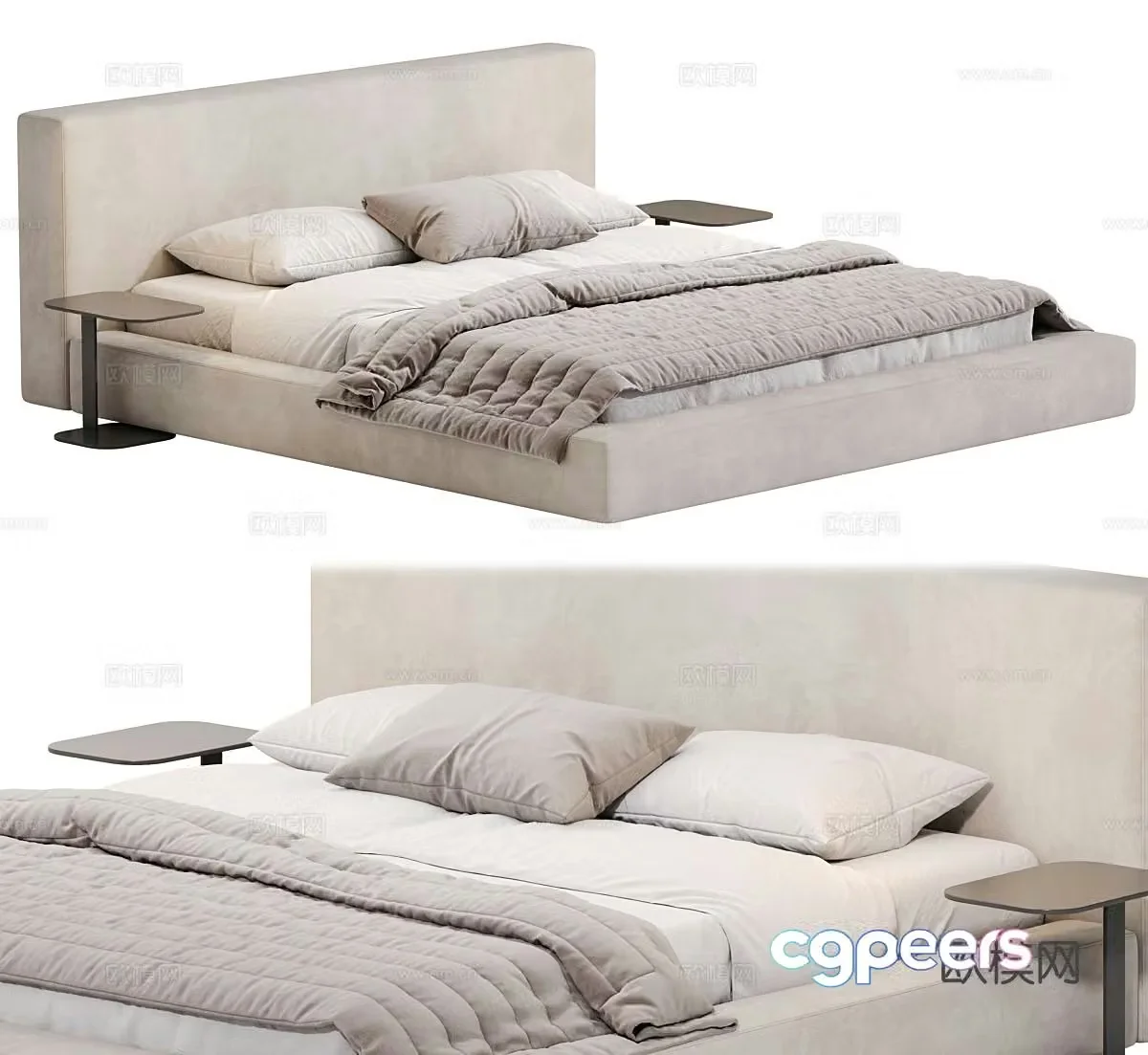 Jamaica modern double bed 3d model