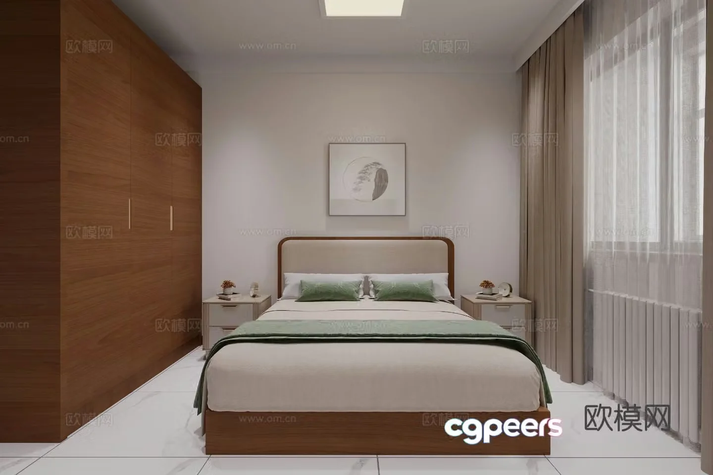 New Chinese style bedroom elderly room 3d model