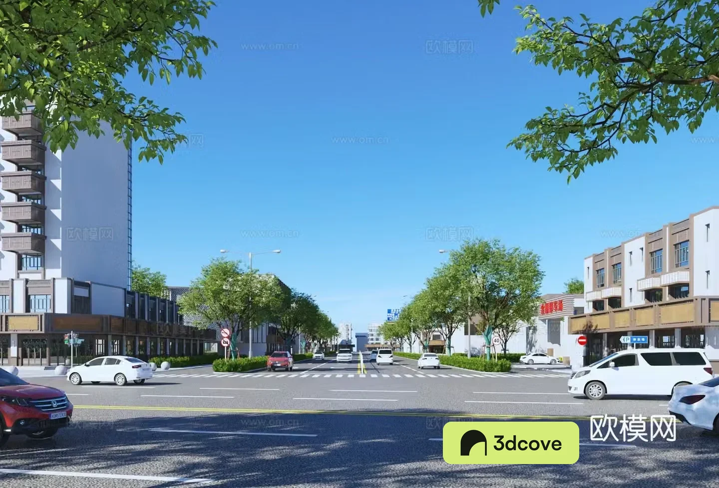 Modern commercial street