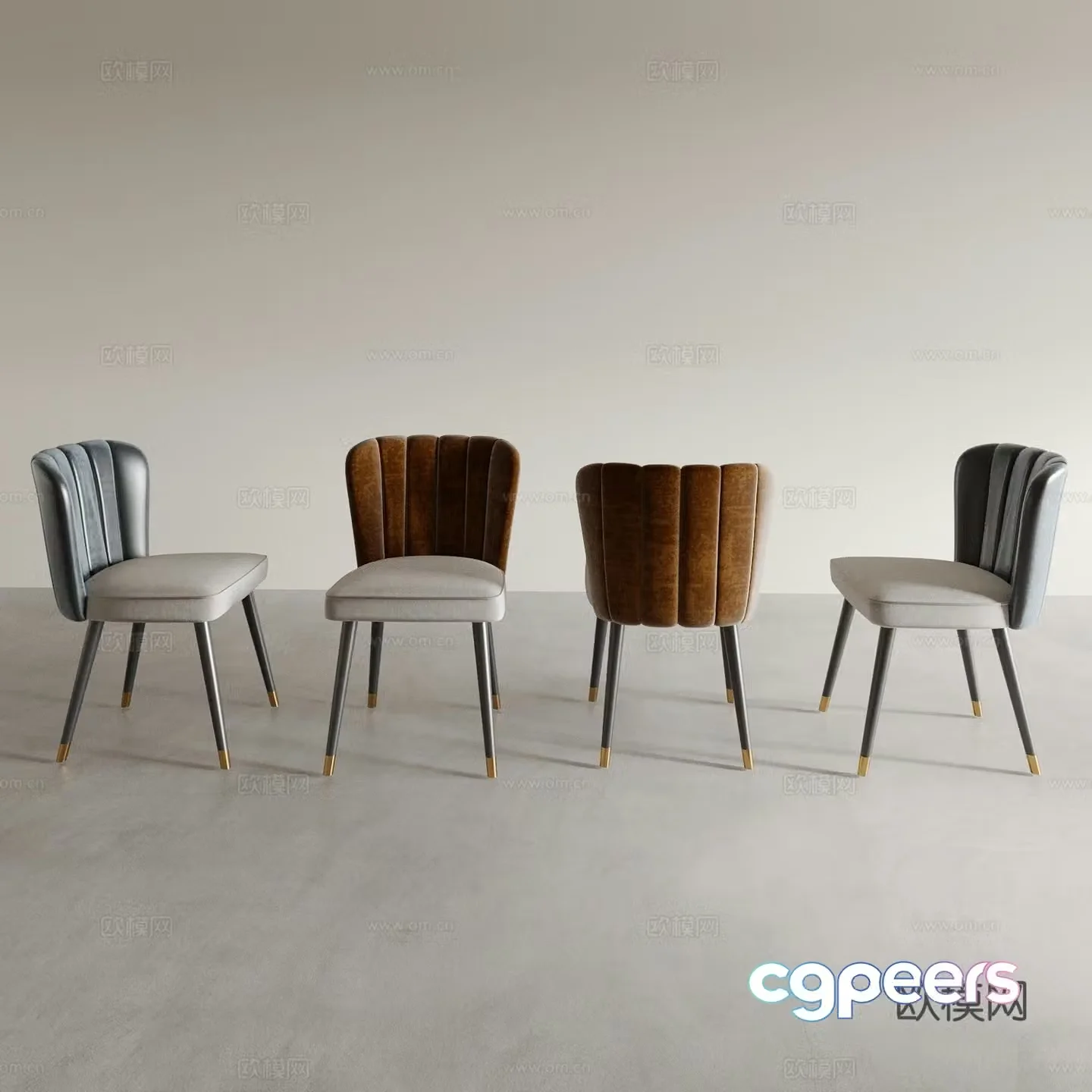 Dining chair tea chair leisure chair 3d model