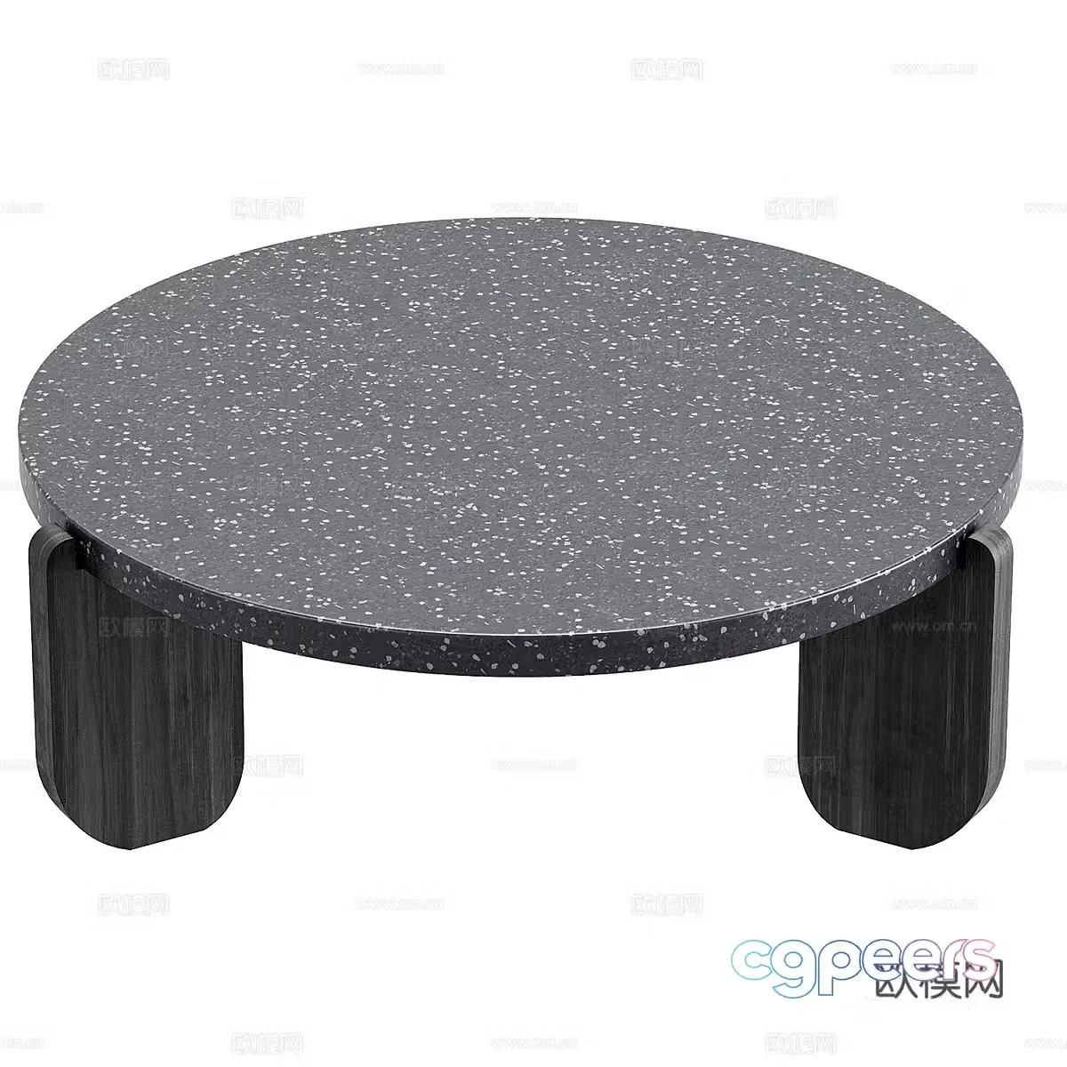 Modern Italian Cleo Concrete Coffee Table 3D Model