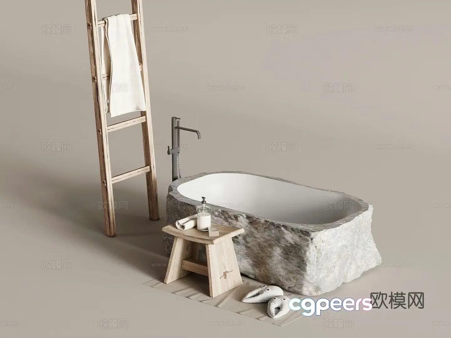 Bathtub Jijifeng Bathtub Towel Rack 3D Model