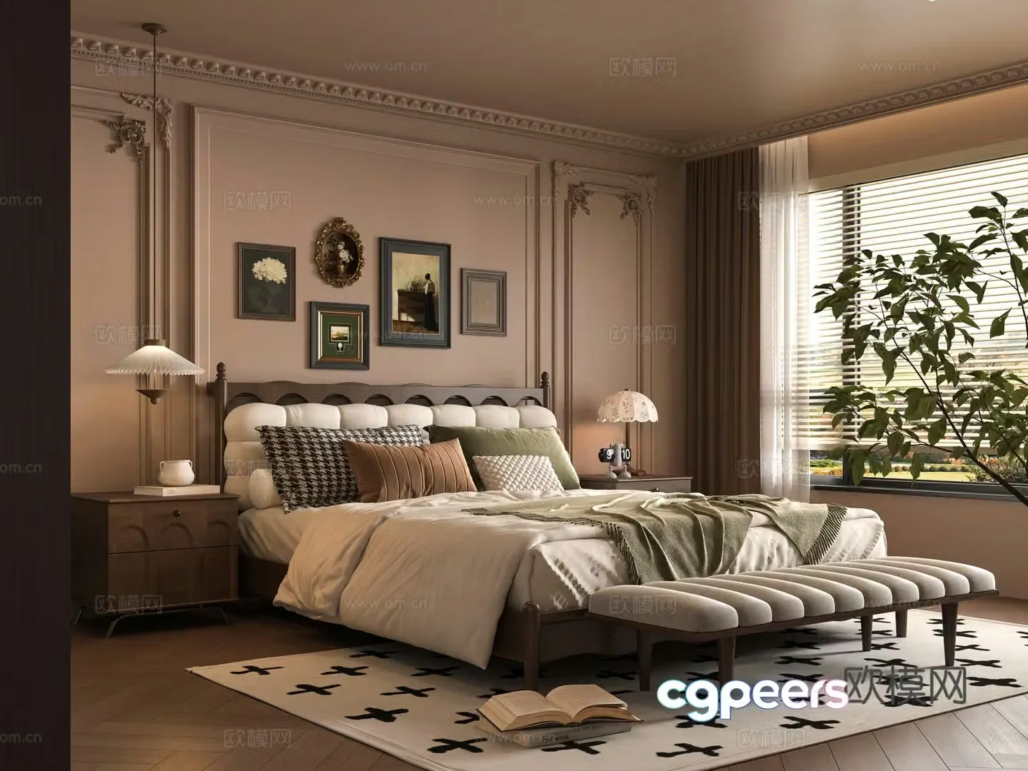 Middle-aged bedroom 3d model