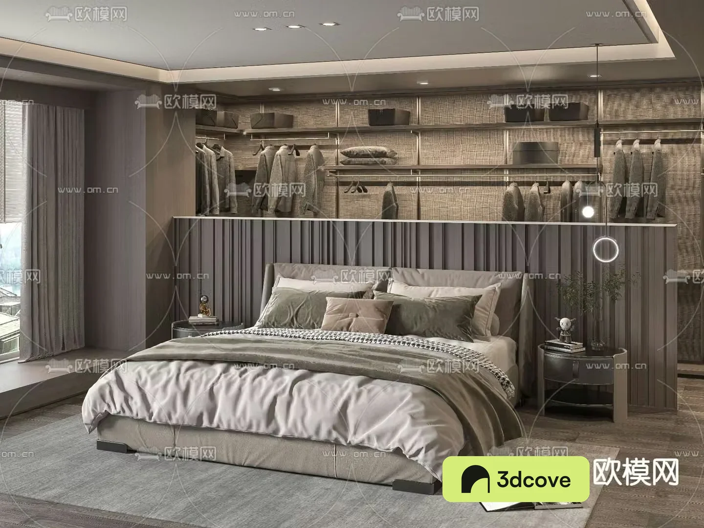 Minotti modern leather double bed
