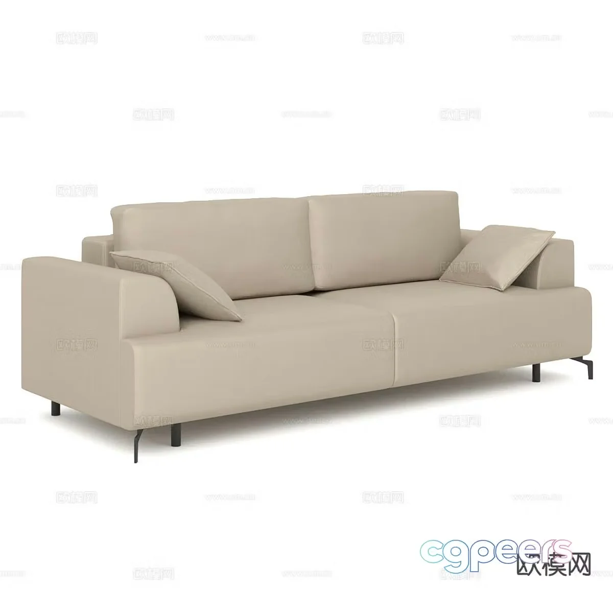 Modern leather sofa love seat 3d model