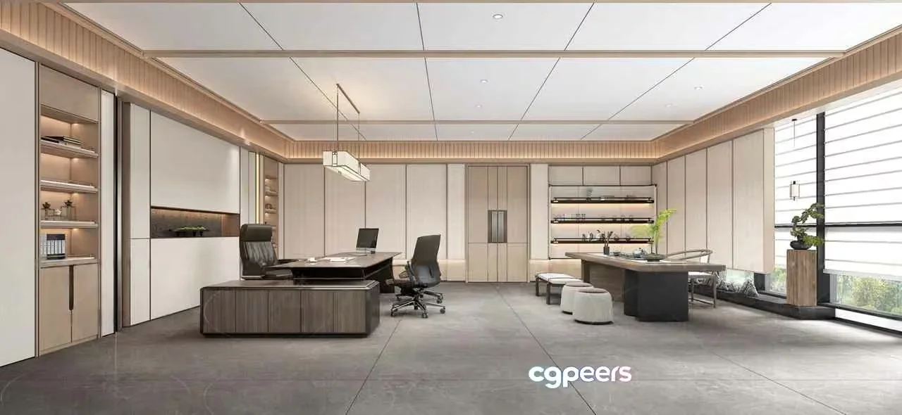 Modern Office Space 3D Model – 5980 – VRAY Render