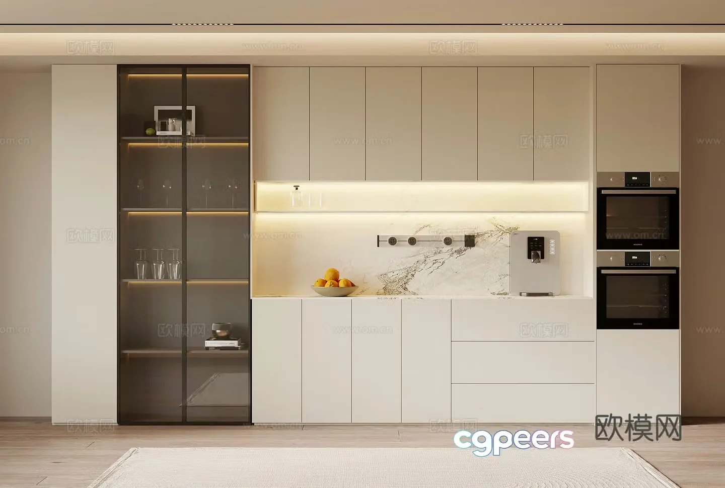 Modern wine cabinet sideboard 3d model